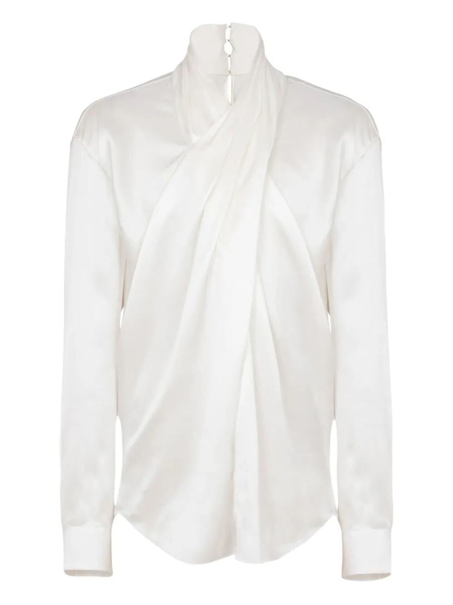Balmain Korsad Fluid Silk Skjorta Kläder