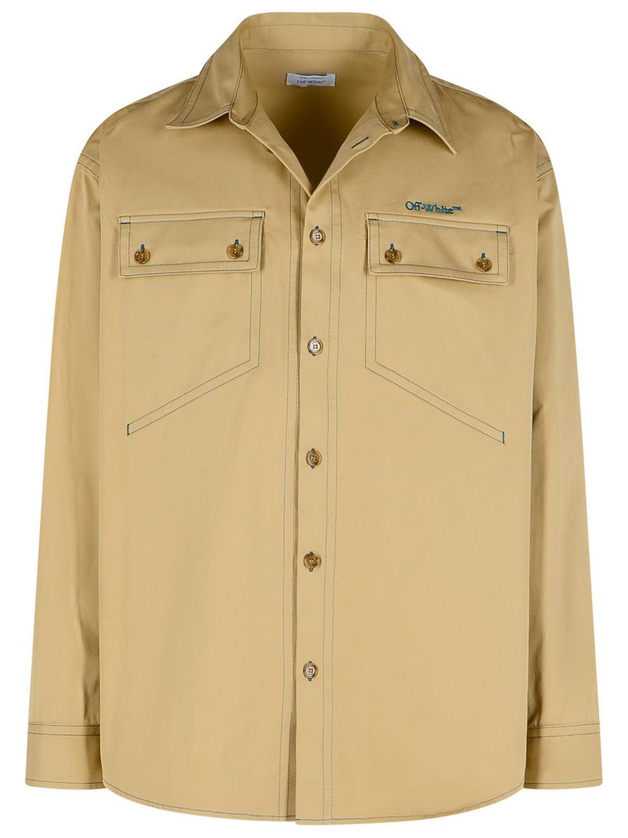 Offwhite 'Over' Beige Bomullsskjorta