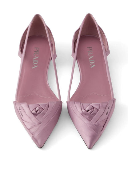 Prada Ballerinor med Satinfinish och Utskurna Utskurna