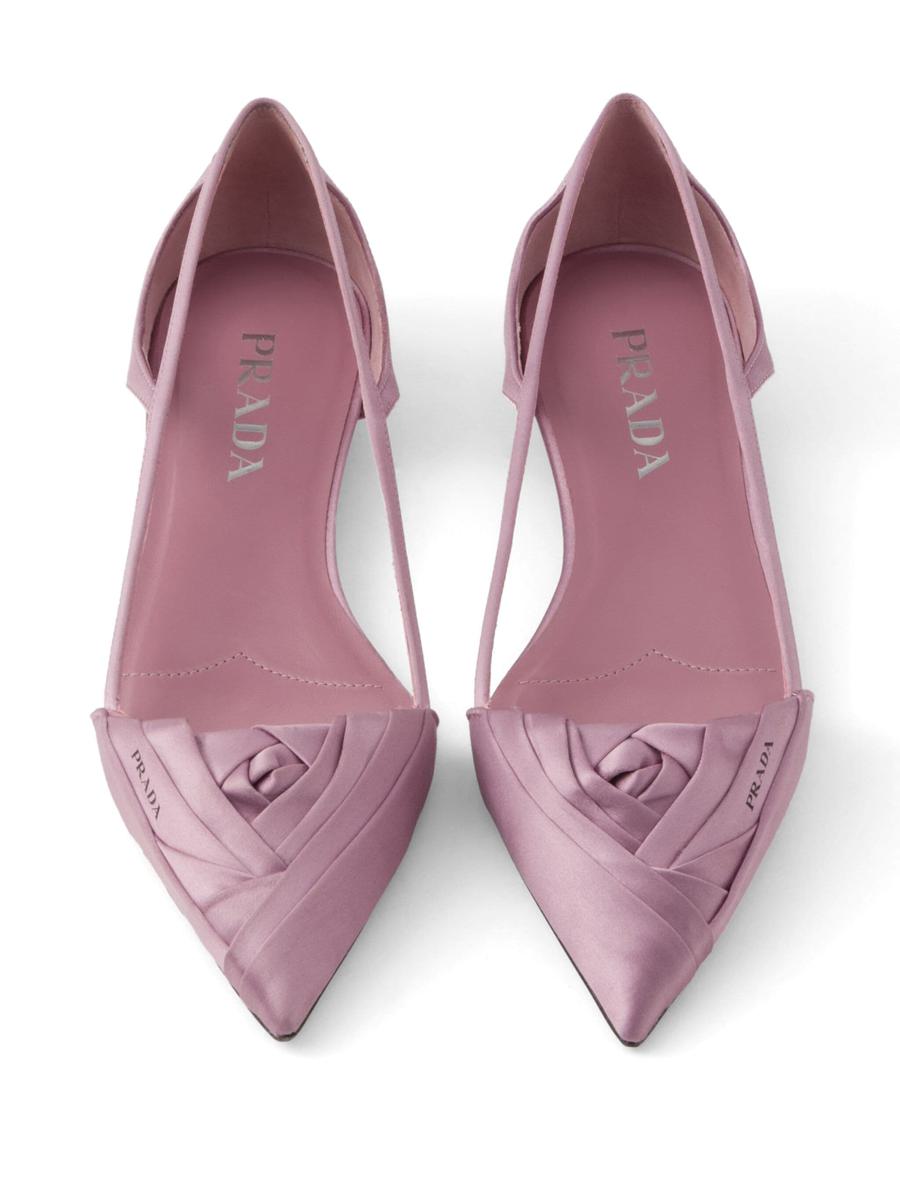 Prada Ballerinor med Satinfinish och Utskurna Utskurna
