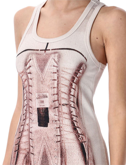 Jean Paul Gaultier Korsett Trompe L'Oeil stickad klänning