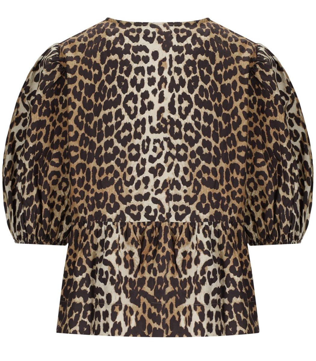 Ganni Peplum Djurmönstrad Blus