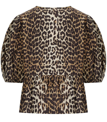 Ganni Peplum Djurmönstrad Blus
