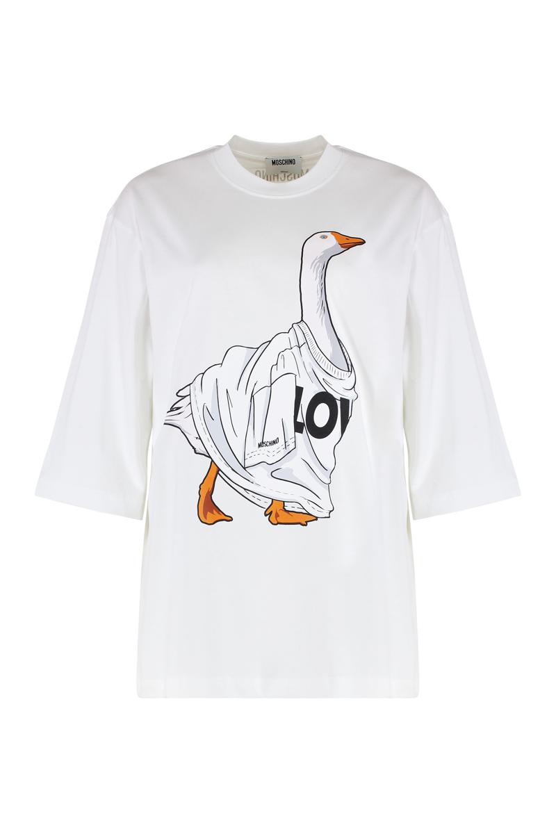 Moschino bomulls-t-shirt med rund hals