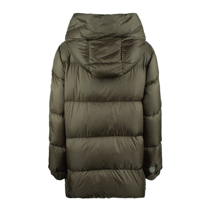 Max Mara Khaki Grön Anti-Drip Canvas Dunjacka