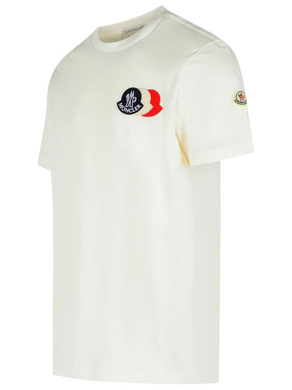 Moncler Vit Bomulls-T-shirt