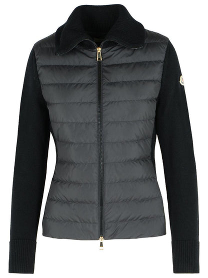 Moncler svart jacka i ullblandning