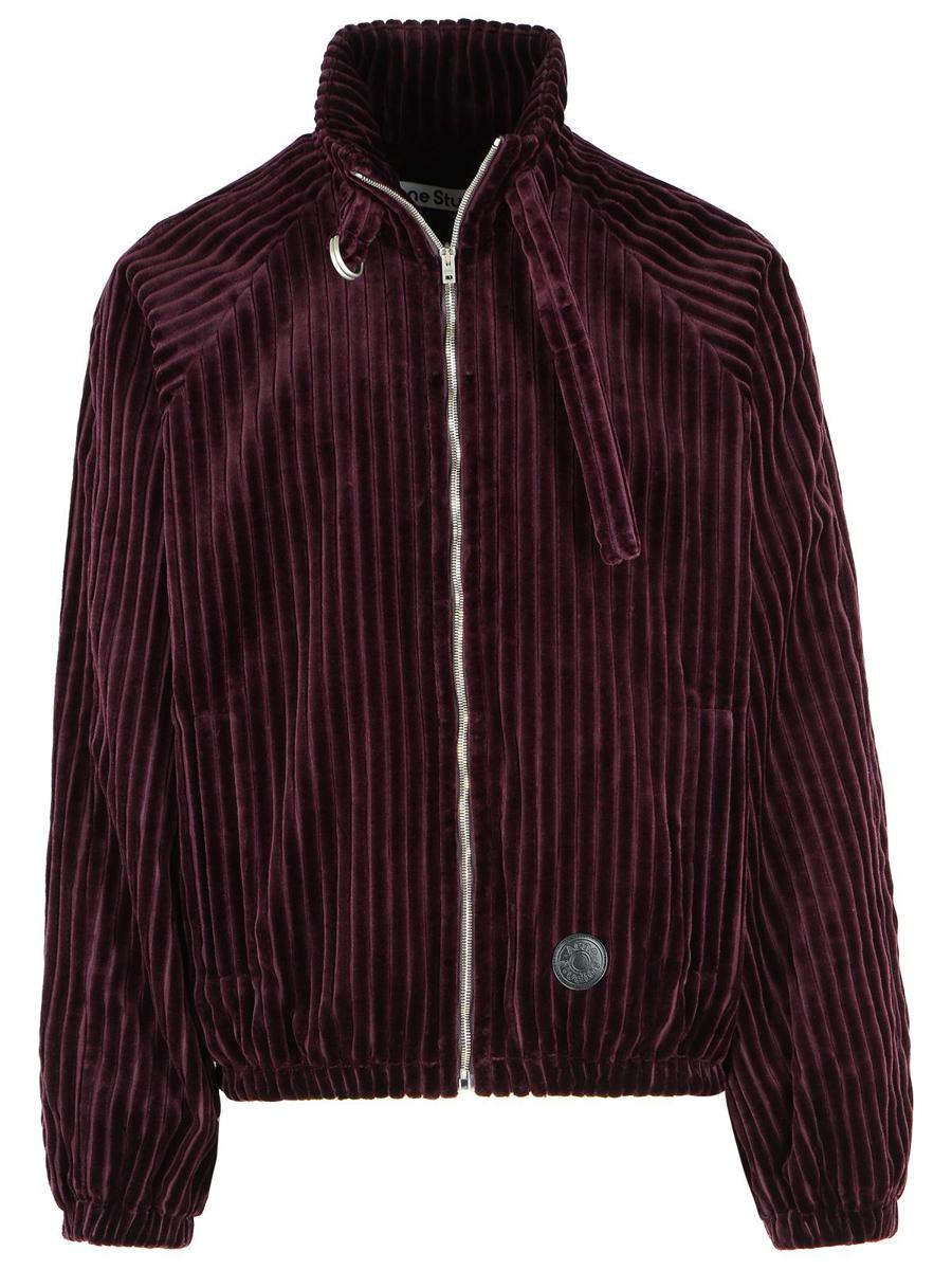 Acne Studios vinröd bomullsbomberjacka