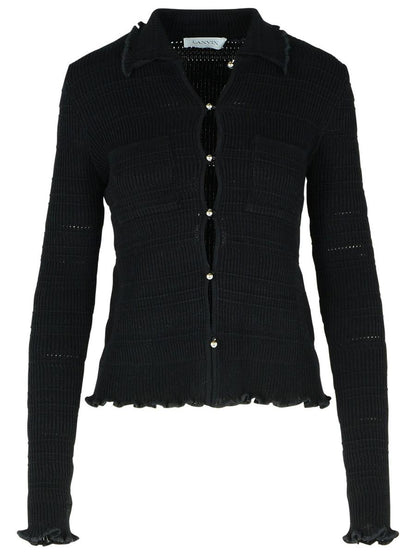 Lanvin 'Ribbad' Svart Bomullskofta