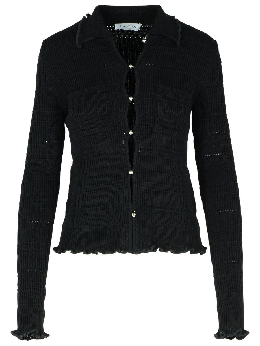 Lanvin 'Ribbad' Svart Bomullskofta