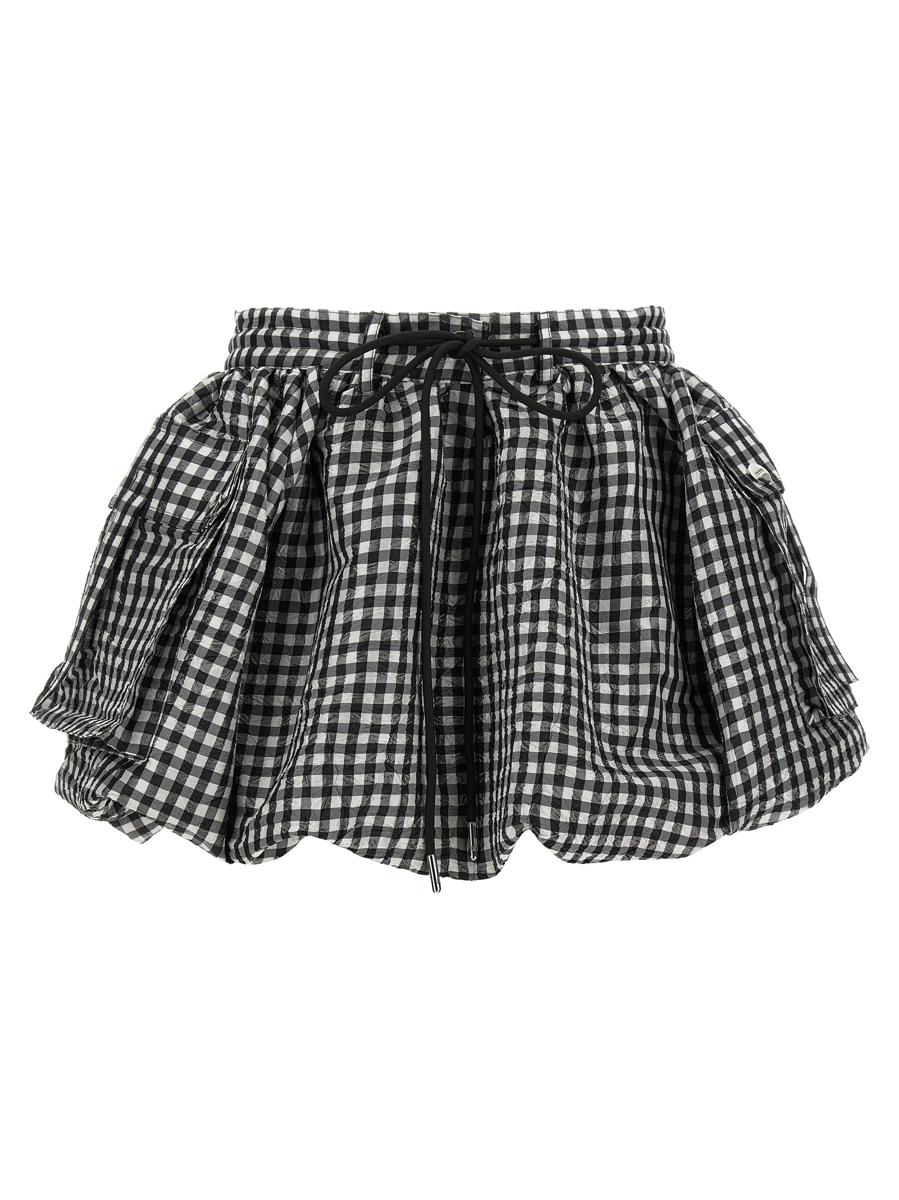 Ganni 'Crinkled Check Mini Bubble' Kjol