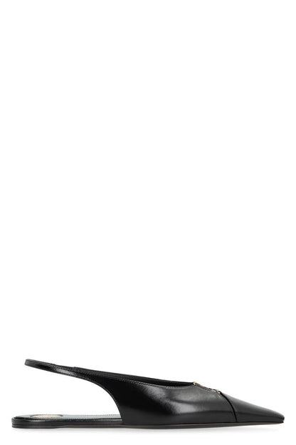 Saint Laurent Babylone spetsiga slingback-balettskor