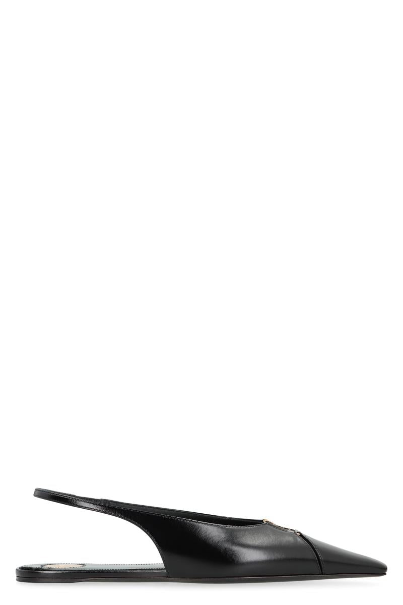 Saint Laurent Babylone spetsiga slingback-balettskor