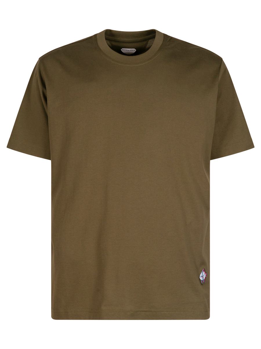 Bottega Veneta Lätt bomullsjersey-t-shirt med lappdetaljer