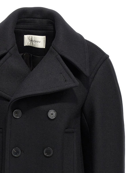 Saint Laurent överdimensionerad Caban-kappa