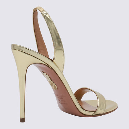 Aquazzura guldfärgade lädersandaler