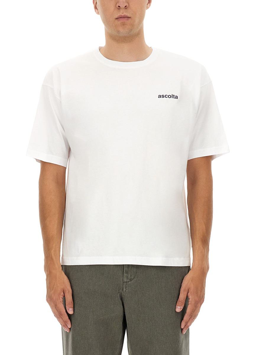 Aspesi T-shirt med trycket "Lyssna"
