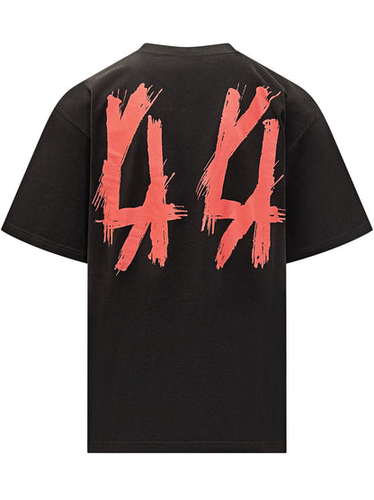 M44 Label Group – Svart, överdimensionerad t-shirt med tryck från 44 Label Group