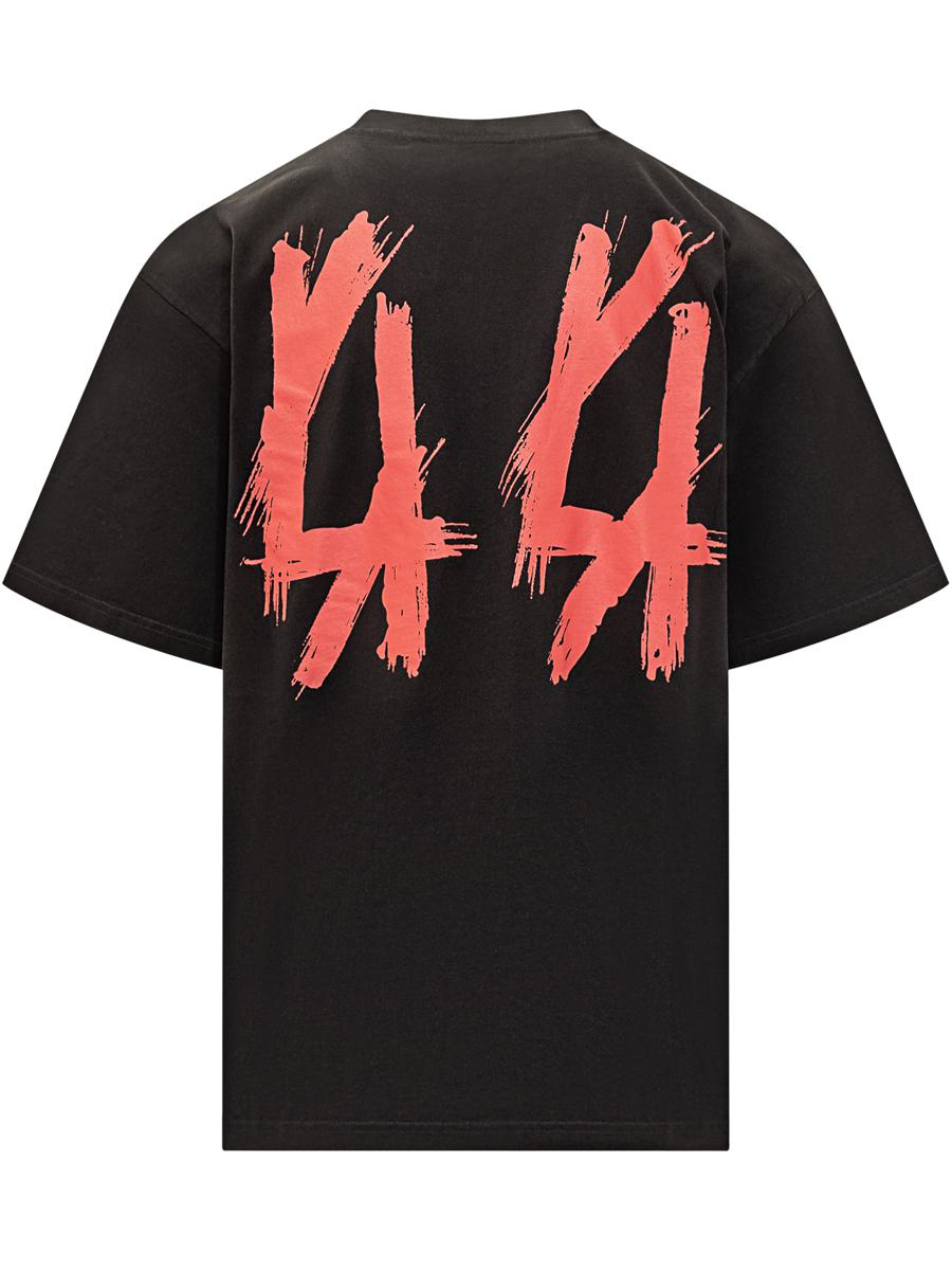 M44 Label Group – Svart, överdimensionerad t-shirt med tryck från 44 Label Group