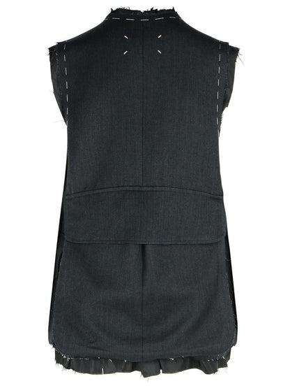 Maison Margiela Mörkgrå Ullväst
