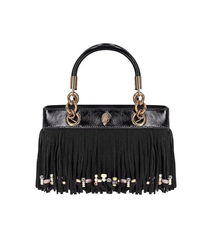 Kurt Geiger London Kensington svart handväska med fransar
