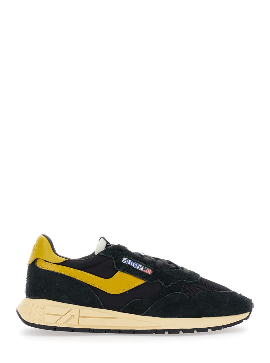 'Reel Wind' svarta låga sneakers med logotypdetalj i mocka för män