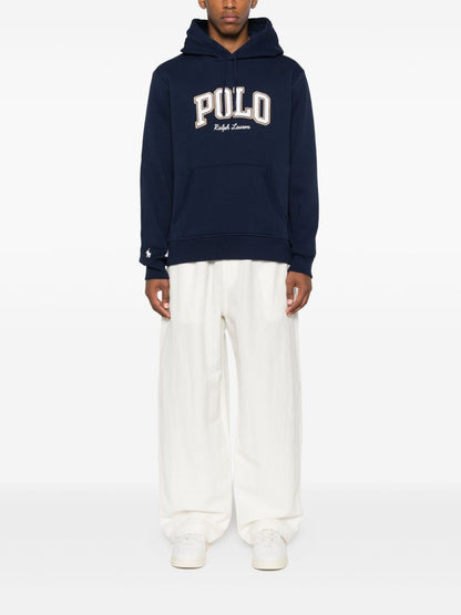 Fleecehuvtröja med logotyp