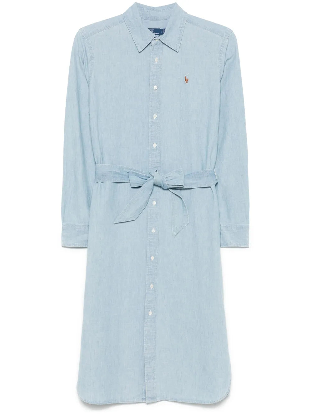 Lång skjortklänning med bälte