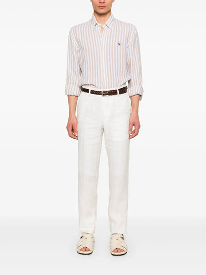 Skräddarsydd randig linneskjorta