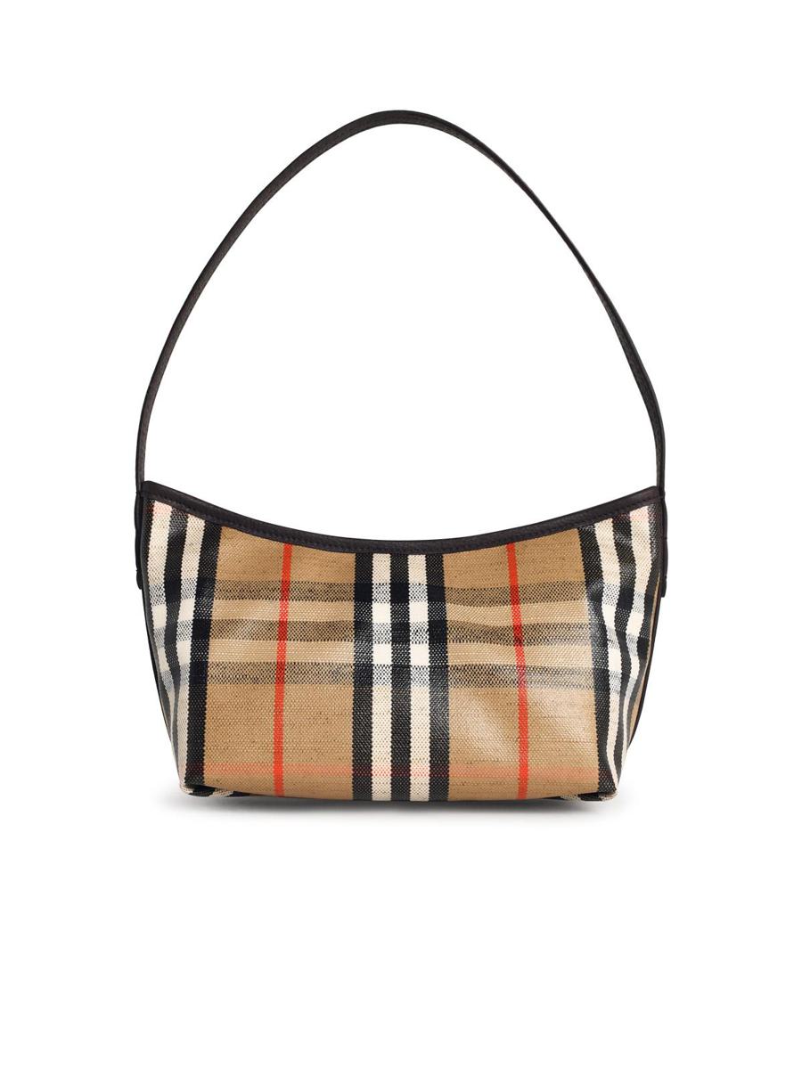 Burberry 'Highlands' mini-axelväska i sandfärgad bomullsblandning