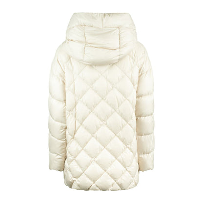 Max Mara Vadderad Jacka Med Diamantmönster Huva