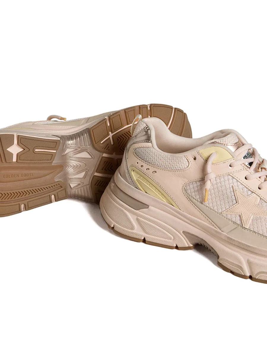 Golden Goose Lightstar Net Läder Och Mocka Ovandel TPU Star Net Häl Och Sporra