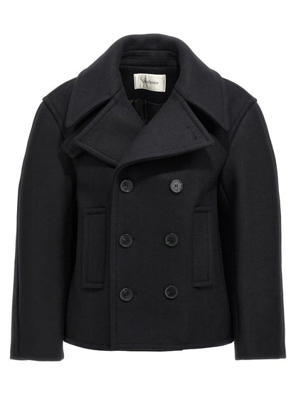 Saint Laurent överdimensionerad Caban-kappa