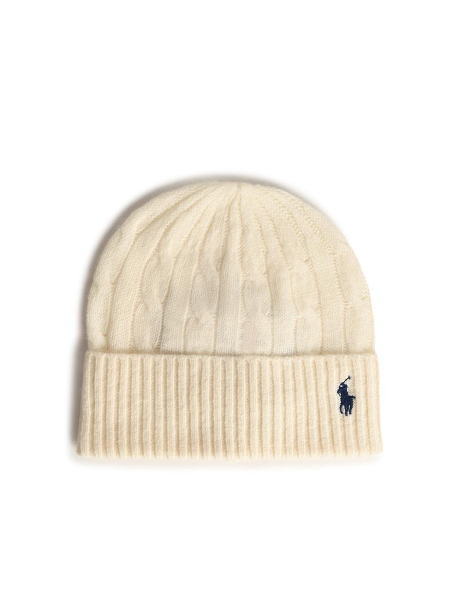 Polo Ralph Lauren Elfenbensvit Mössa i ullblandning