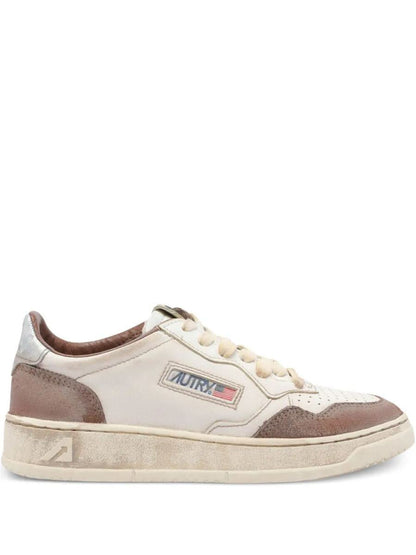 Autry Super Vintage Låga Sneakers I Brunt Och Silverfärgade Skor