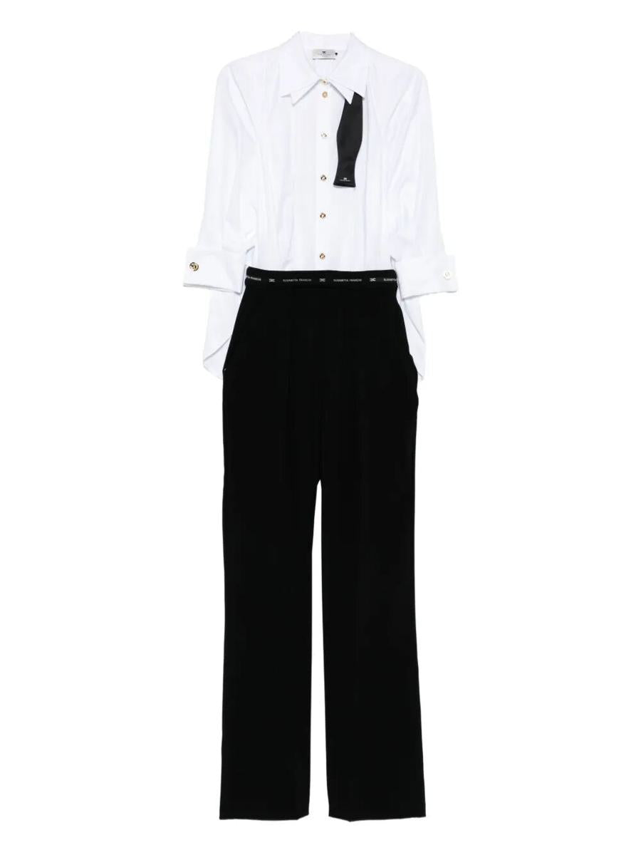 Elisabetta Franchi Lättviktig Jumpsuit i Crepe och Poplin