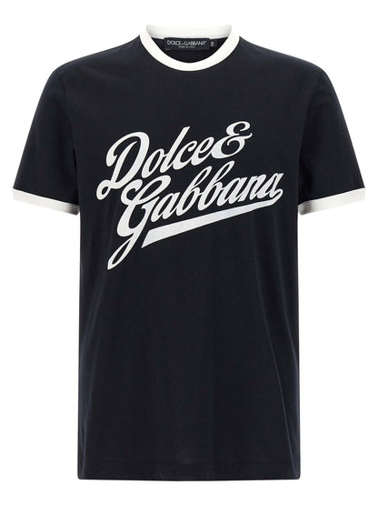 Dolce &amp; Gabbana sammetslogotyp-t-shirt