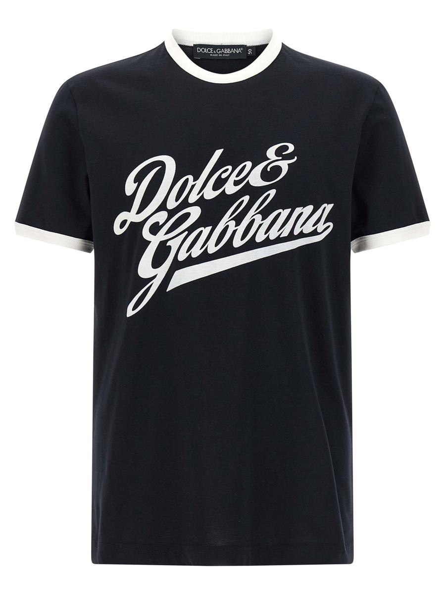 Dolce &amp; Gabbana sammetslogotyp-t-shirt