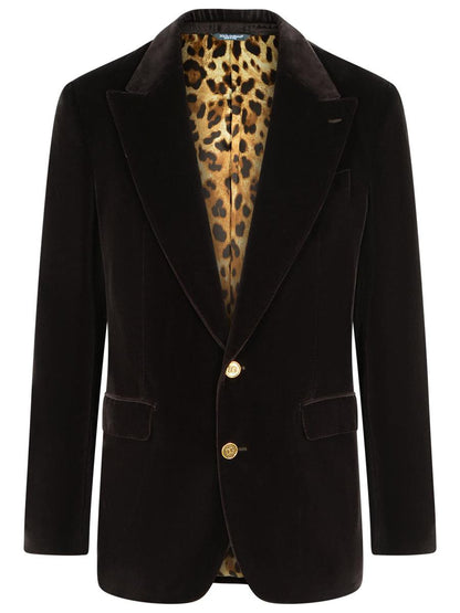 Dolce &amp; Gabbana Brun Polyesterkavaj