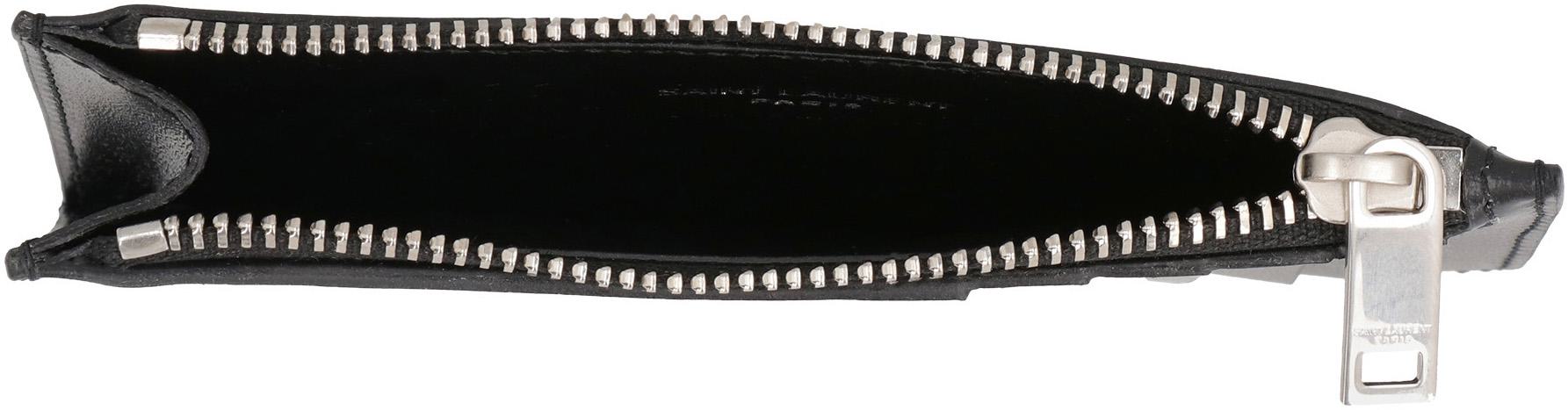 Saint Laurent korthållare i slät läder