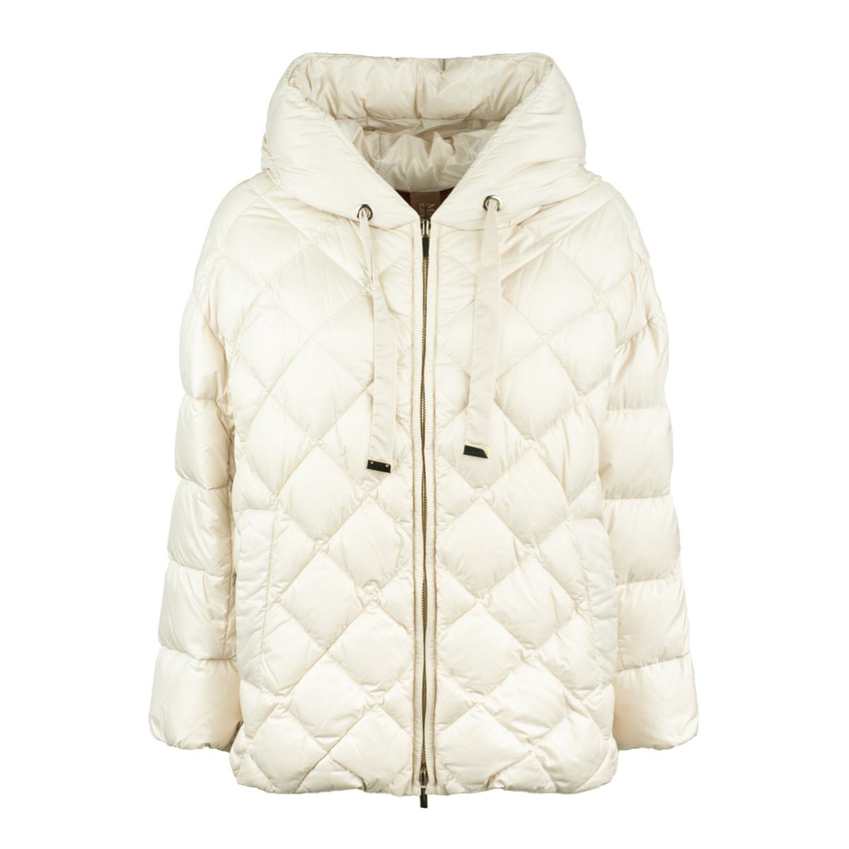 Max Mara Vadderad Jacka Med Diamantmönster Huva