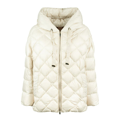 Max Mara Vadderad Jacka Med Diamantmönster Huva
