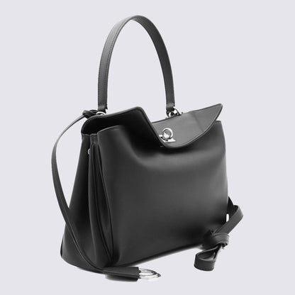Balenciaga svart läder Rodeo S väska med topphandtag