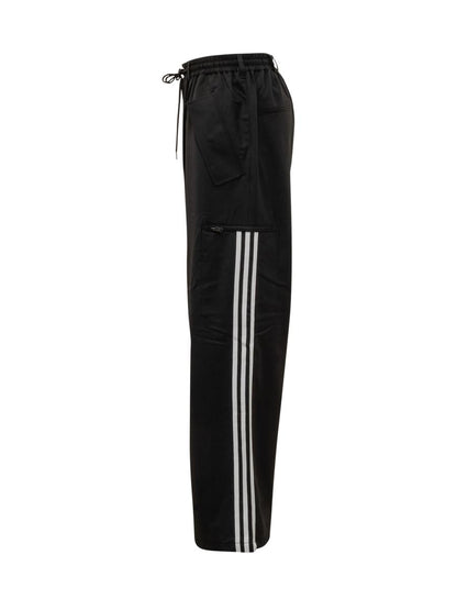 Y-3 Adidas Svarta Baggy Byxor Med Sidoband Y-3