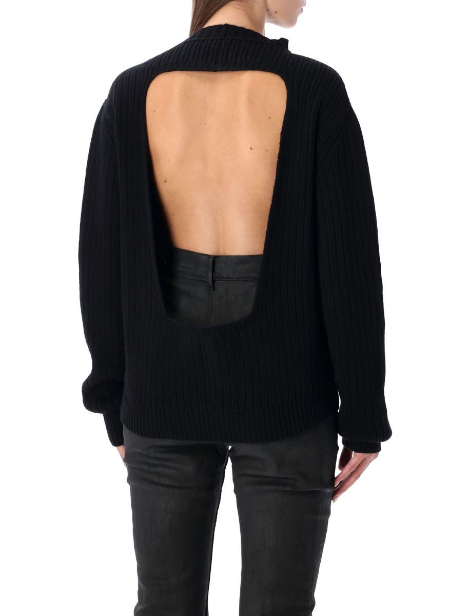 Rick Owens Al svart kraftig ulltröja