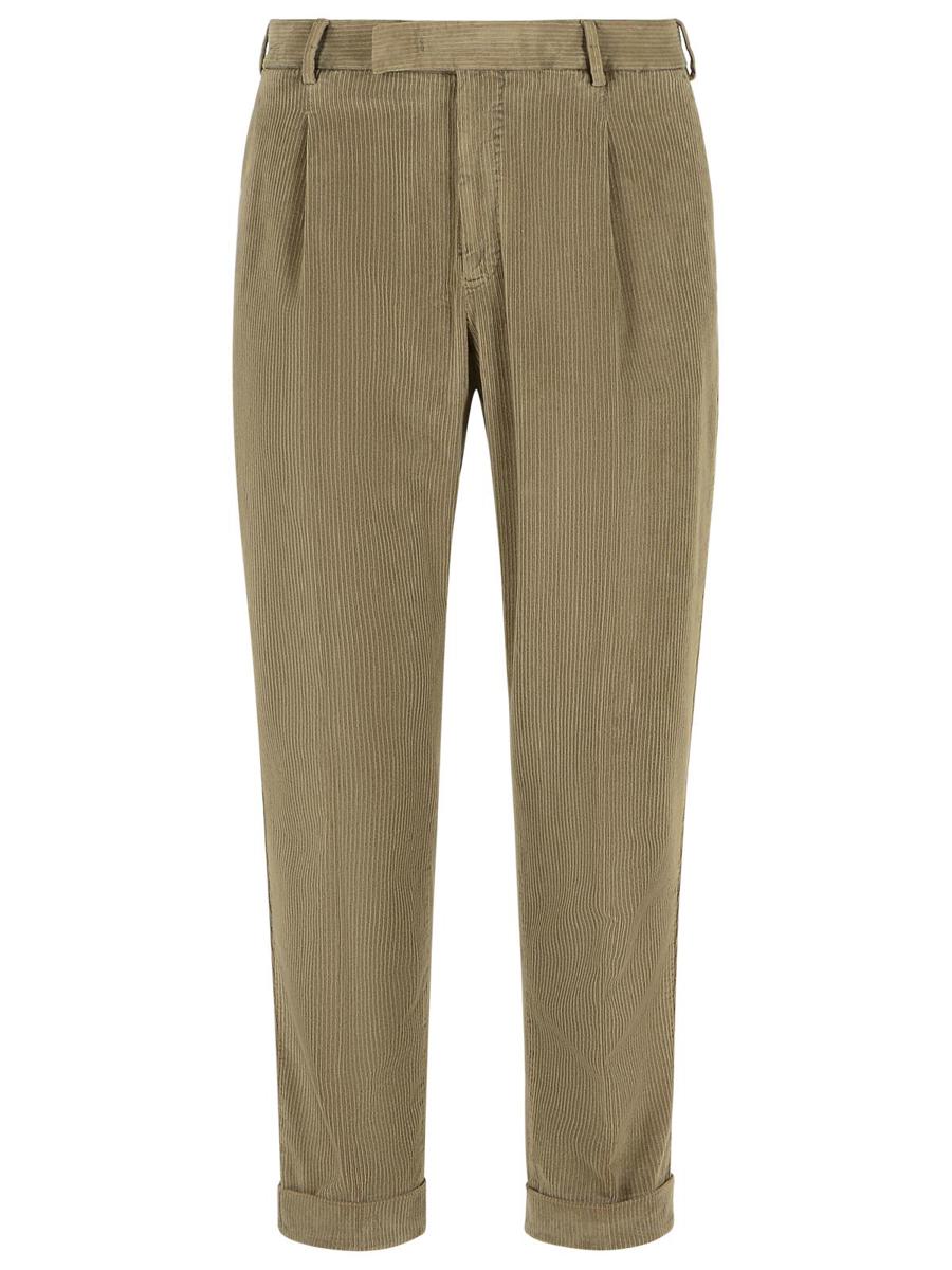 Pt Torino Beige Byxor i Bomullsblandning