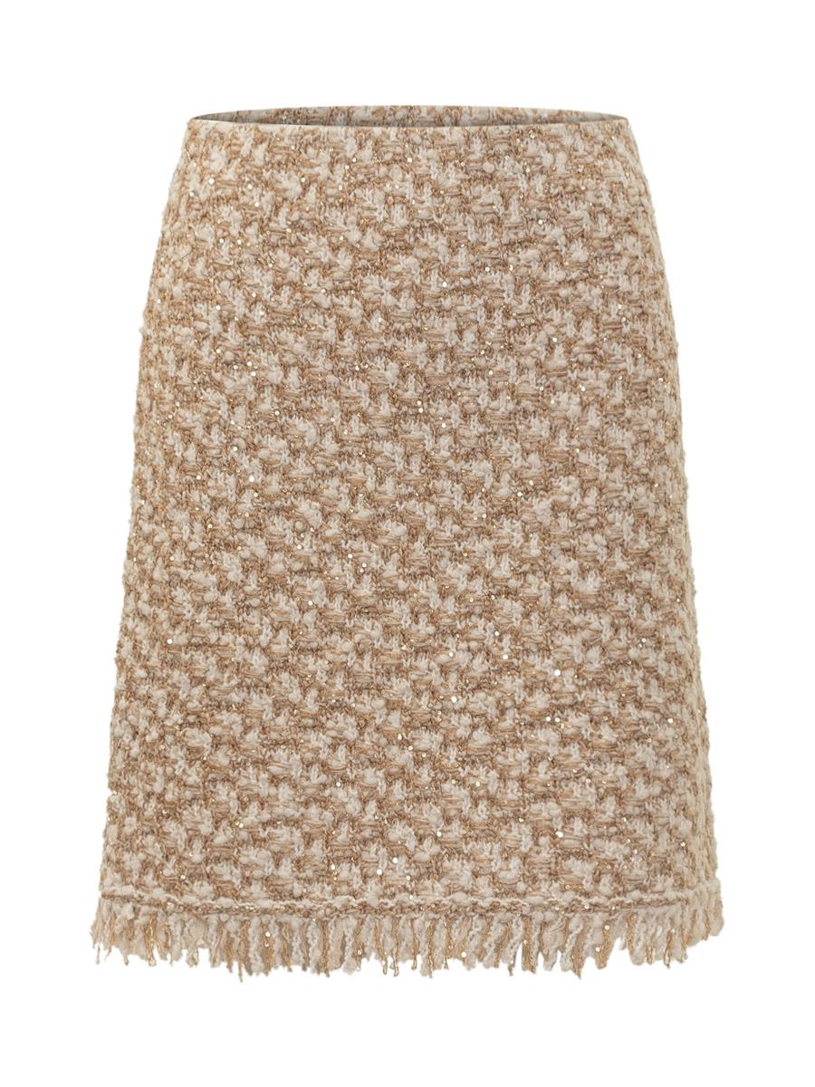 Fabiana Filippi Beige Bouclé minikjol med fransar av Fabiana Filippi