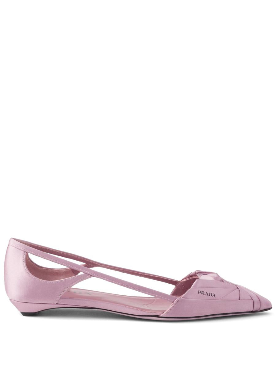 Prada Ballerinor med Satinfinish och Utskurna Utskurna