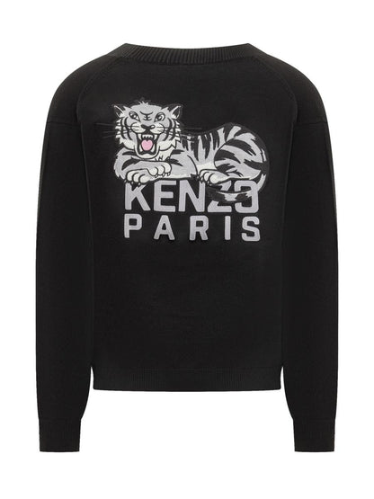 Kenzo Kenzo Herr Svart Kofta Med Tigerlogotyp