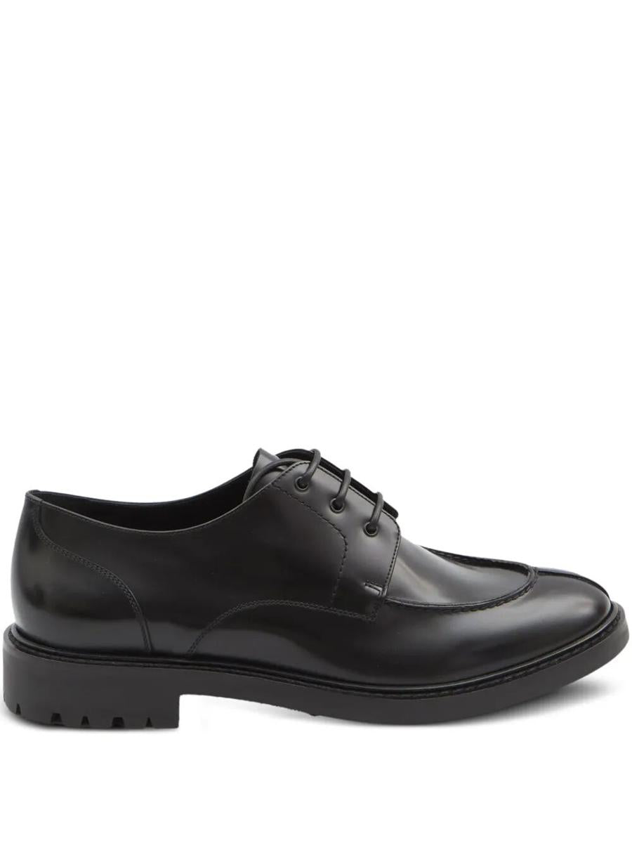 Saint Laurent Derbyskor i släta läder i linne